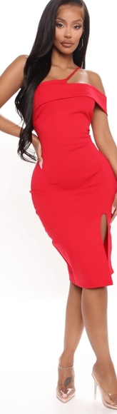 Tristina Red off the shoulder dress - Picture 4 of 4